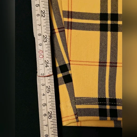 Torrid Betsy Johnson Bomber (3) & Pixie (3R) Luxe Ponte Pant Suit Yellow Plaid - Picture 8 of 15